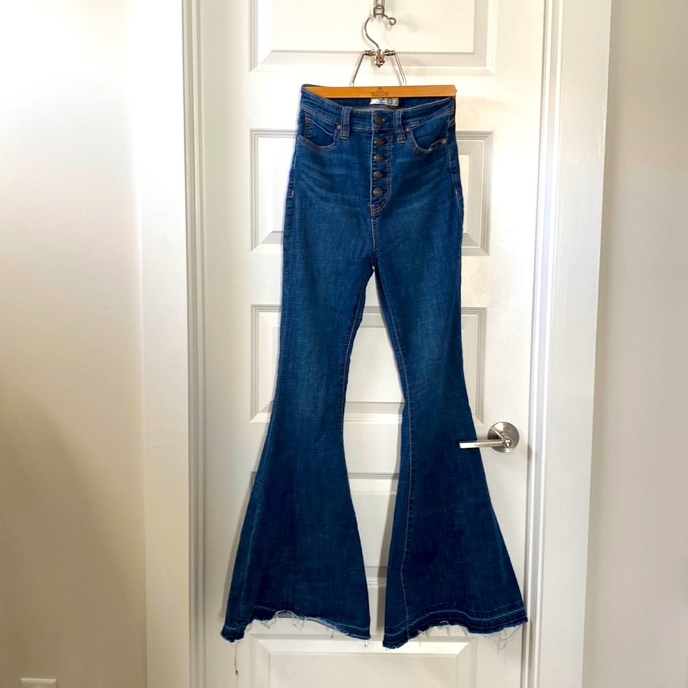 Free People raw bottom flare bell bottom jean